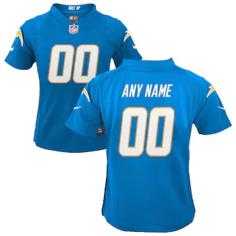 youth nike powder blue los angeles chargers custom game jer